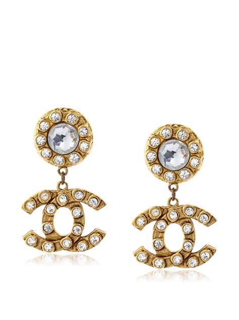 earrings chanel|chanel symbol earrings.